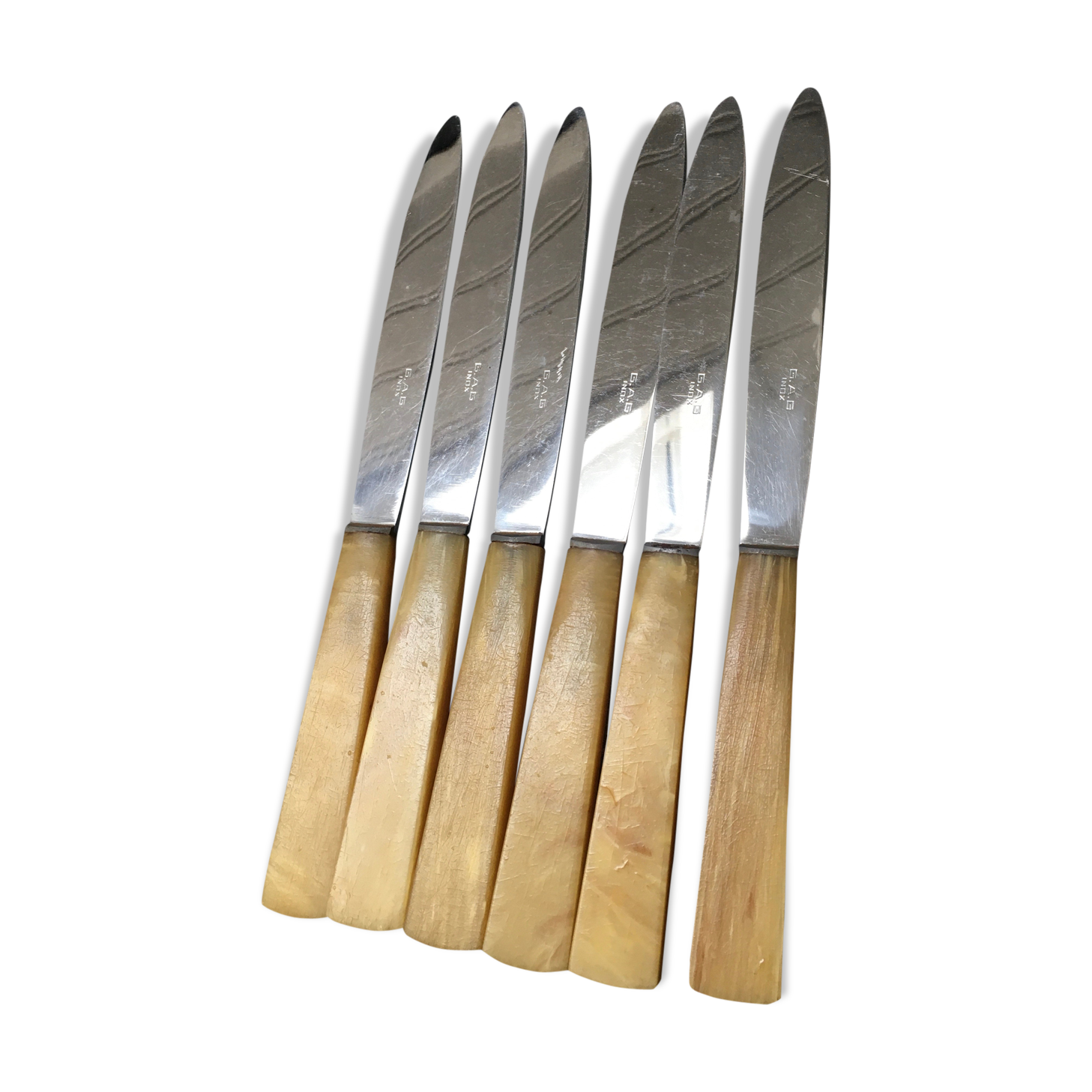 Set of 6 knives stainless blade bakelite sleeve