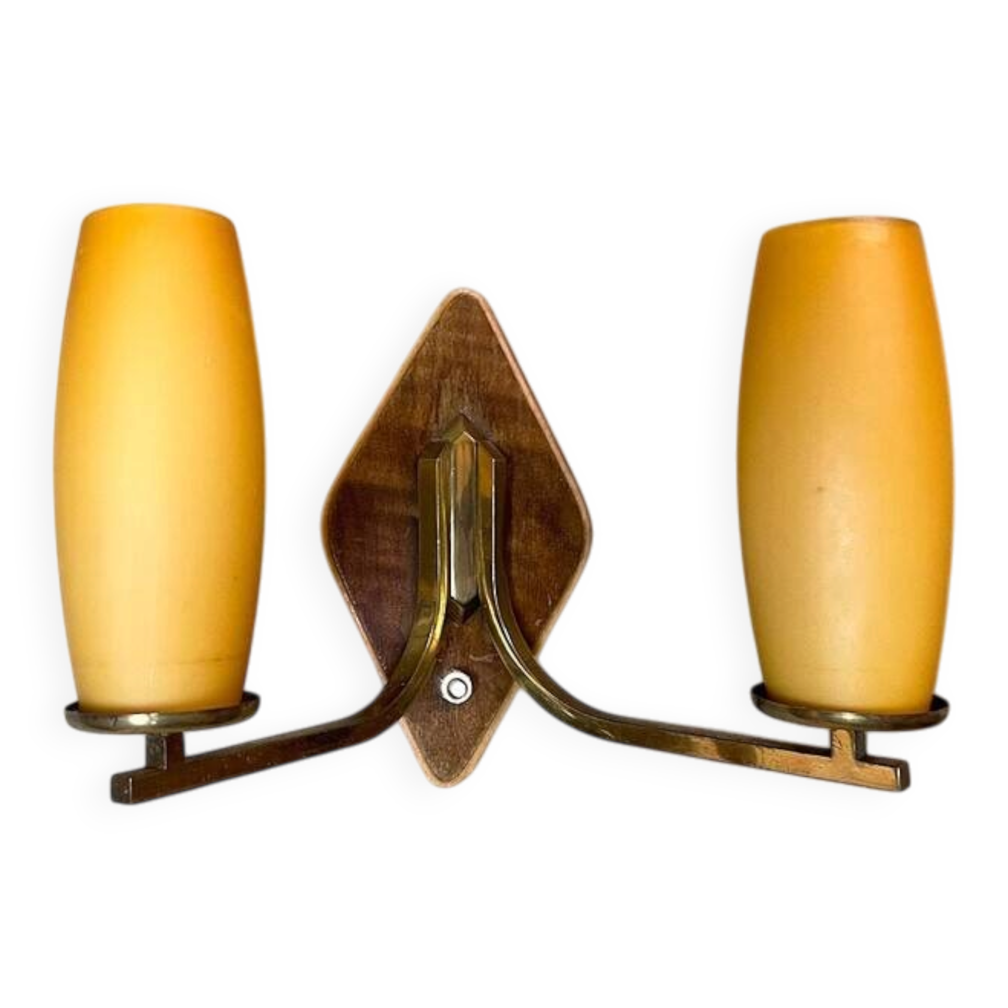 Mid Century Modern double opaline glass wall sconce