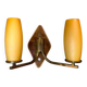 Mid Century Modern double opaline glass wall sconce