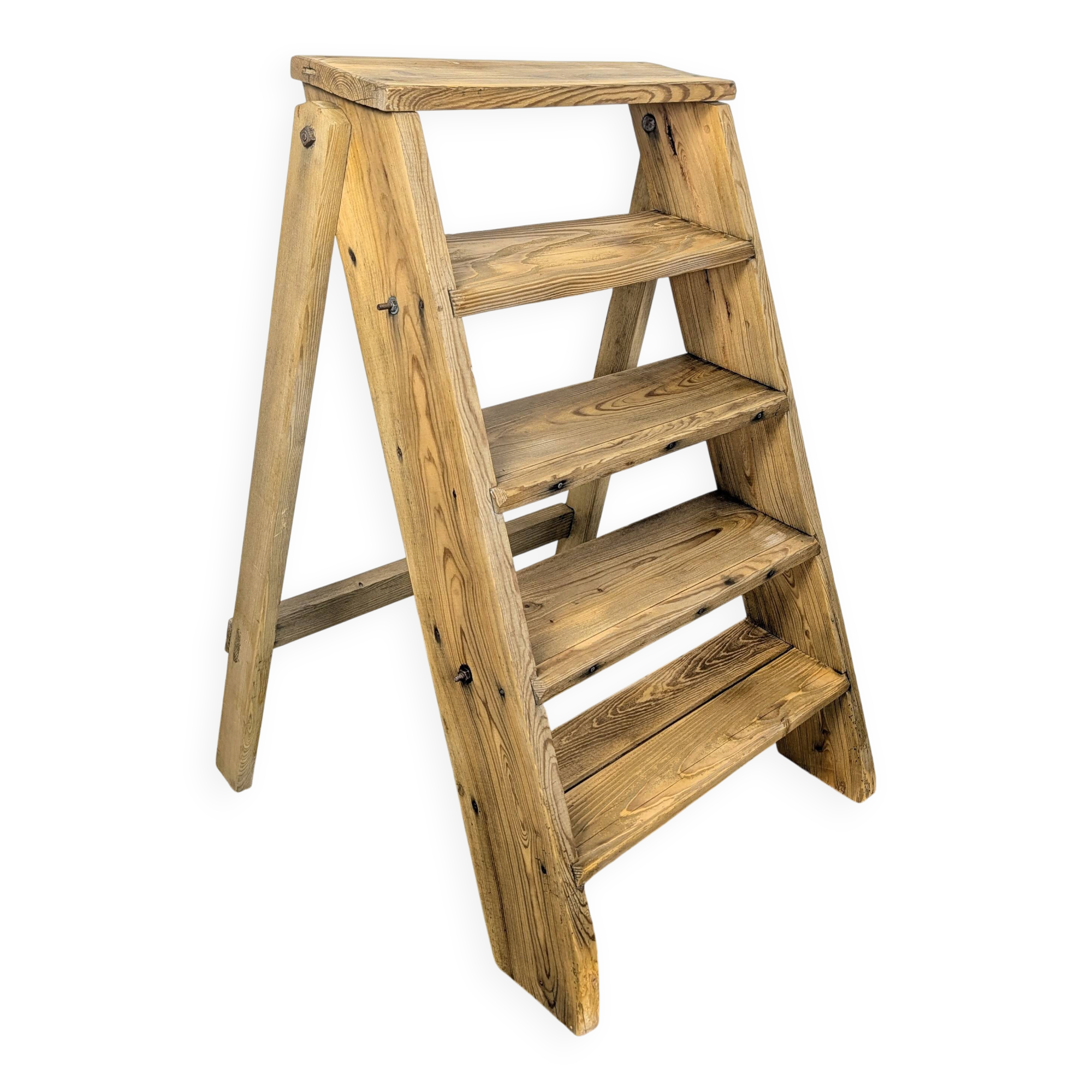 Escabeau vintage en bois massif