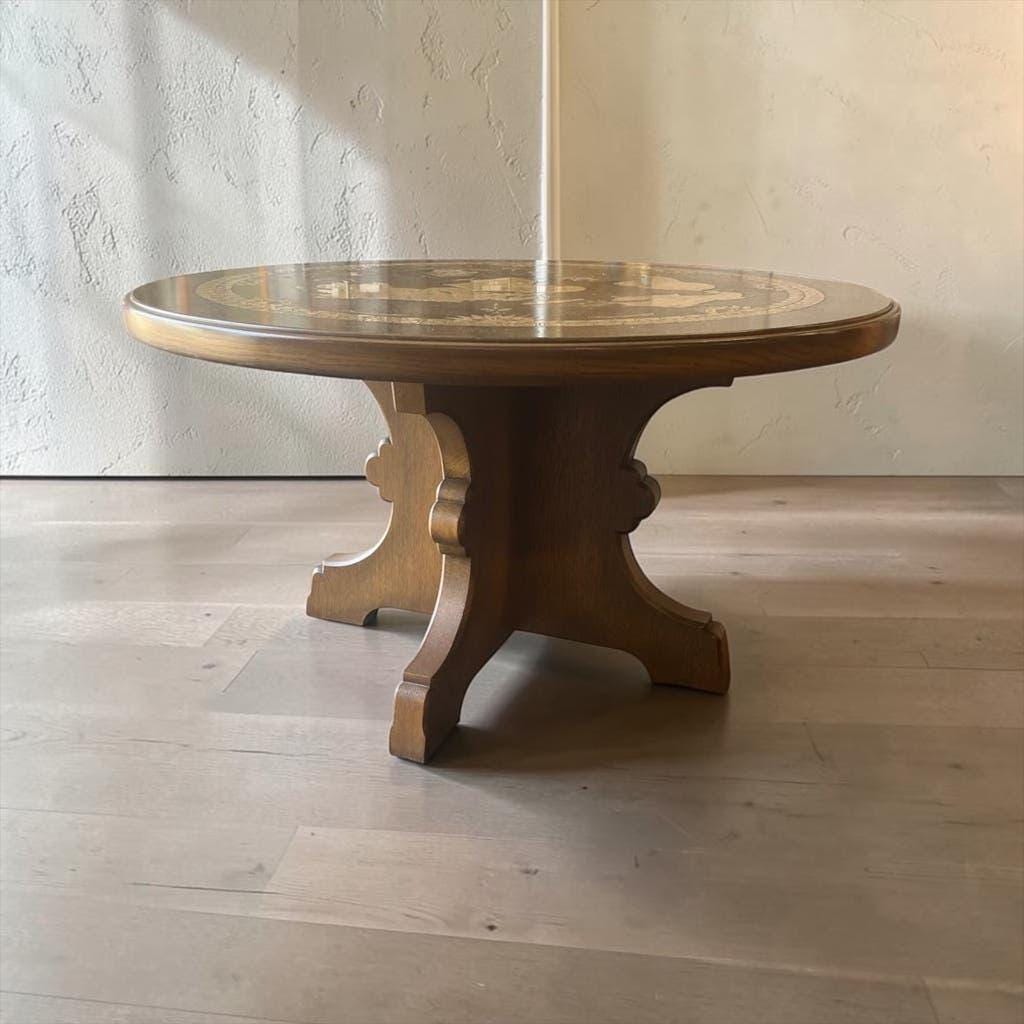 Rustic vintage high coffee table in wood