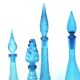 Set of four Italian blue glass carafes, 1960s