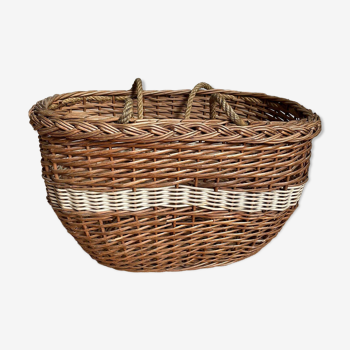 Wicker and rope basket