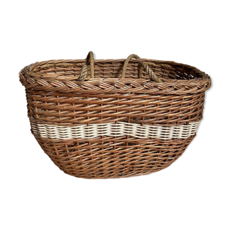 Wicker and rope basket