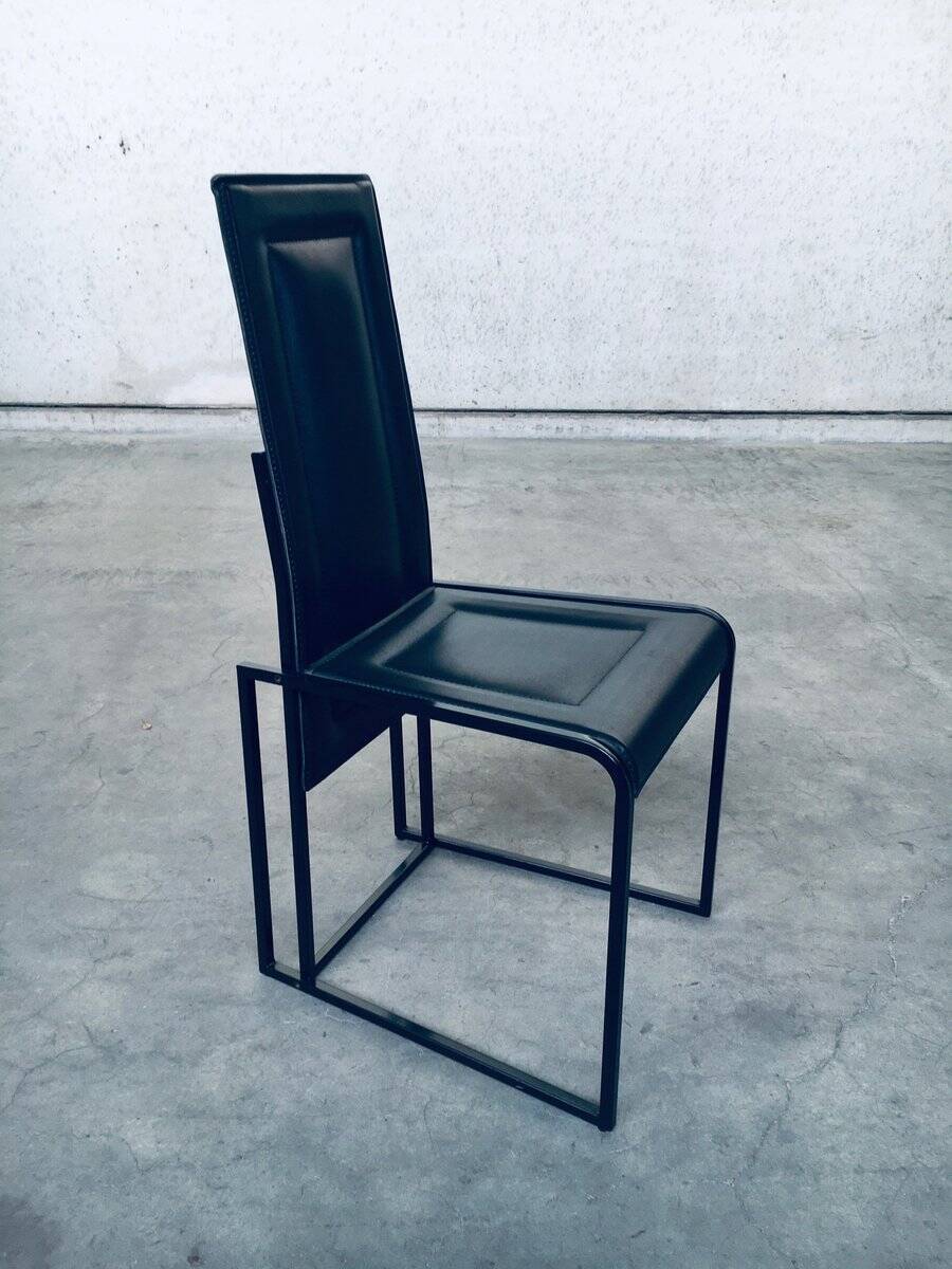 Postmodern architectural dining chairs, Italy, 1980s, set of 10