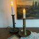 Gold-plated brass push-button candle holder