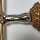 Pair of vintage patinated golden metal hand sconces