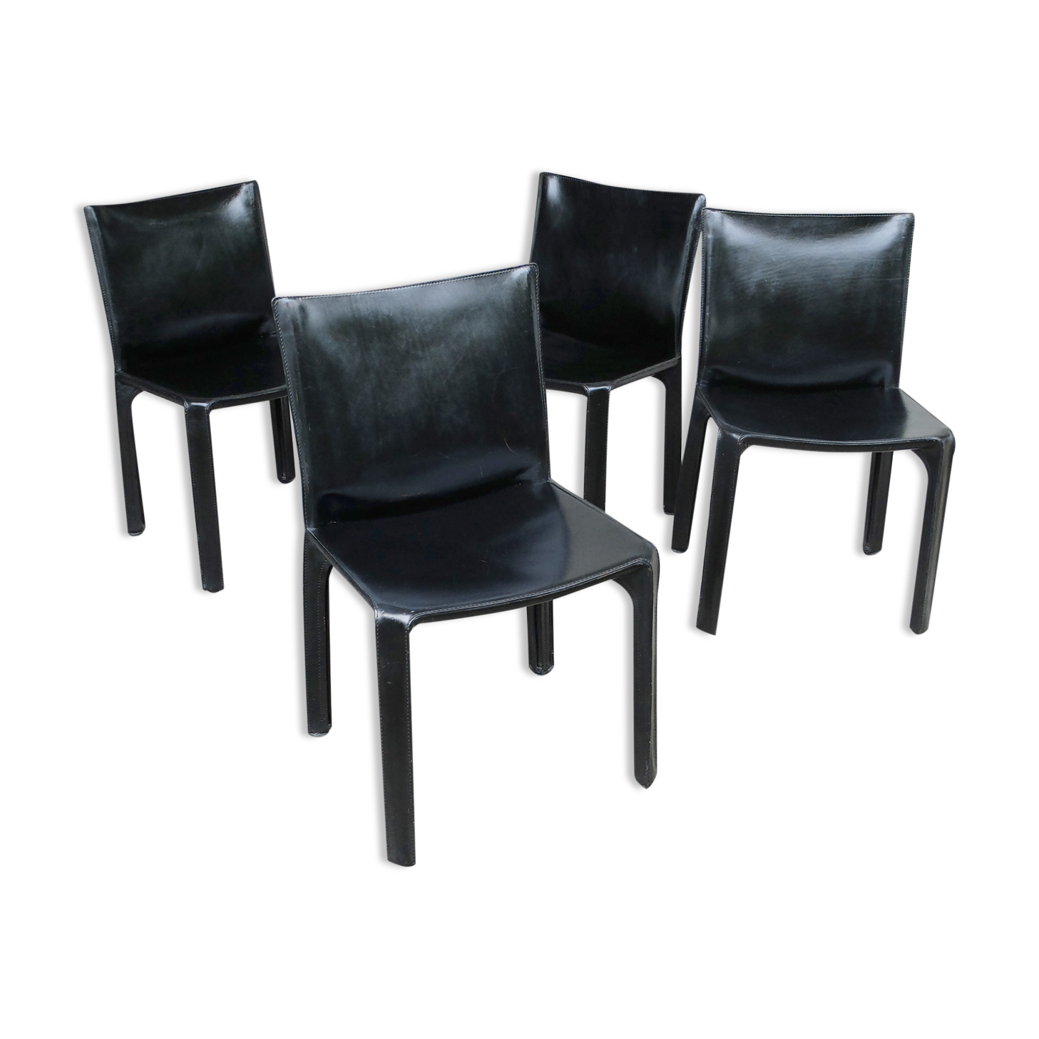 Vintage CAB 412 chairs, Mario Bellini design for Cassina, set of 4