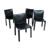 Vintage CAB 412 chairs, Mario Bellini design for Cassina, set of 4