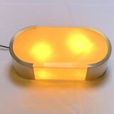 Perzel Ceiling lamp or wall lamp, signed, mid-twentieth century, opaline brass, France