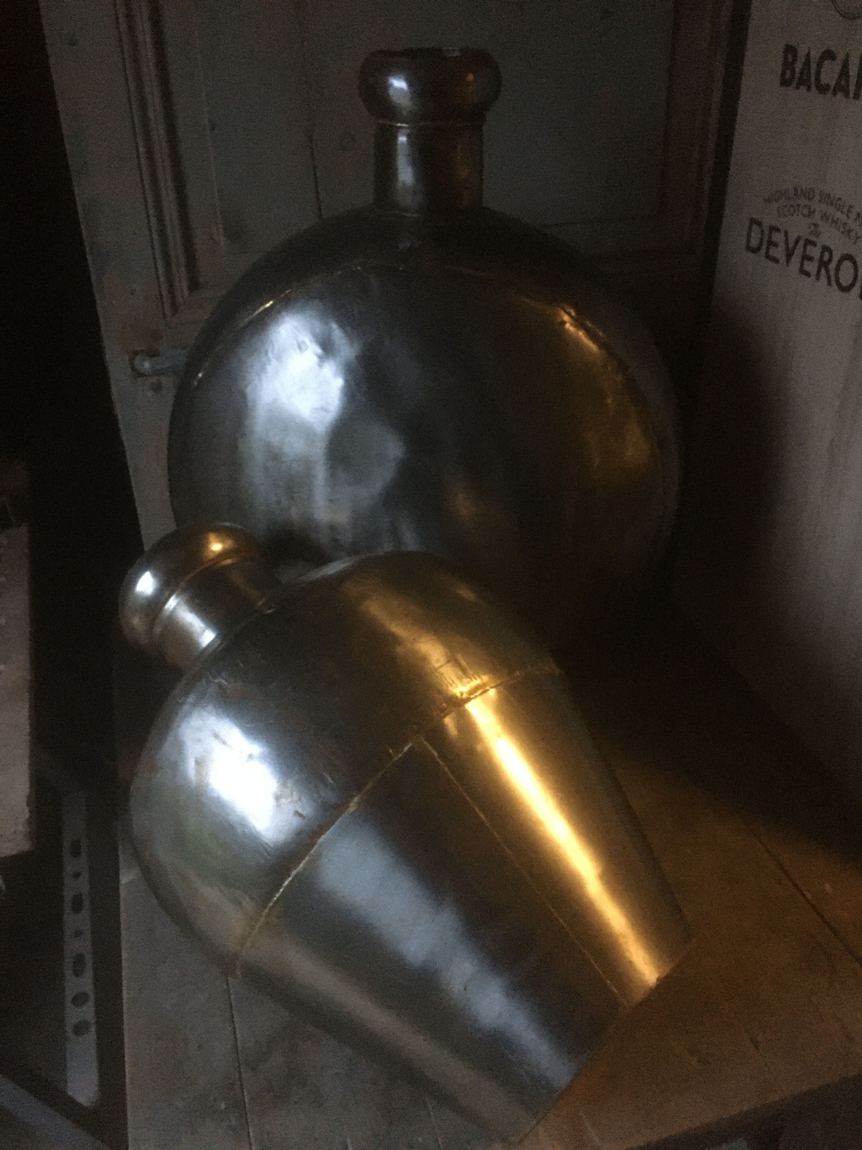 Pair of Radjasthan water bottles in polished metal