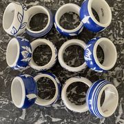 Lot de 12 ronds de serviette en porcelaine