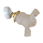 Glass and porcelain tulip sconce