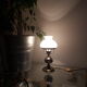 Small Art Deco opaline lamp, brass foot