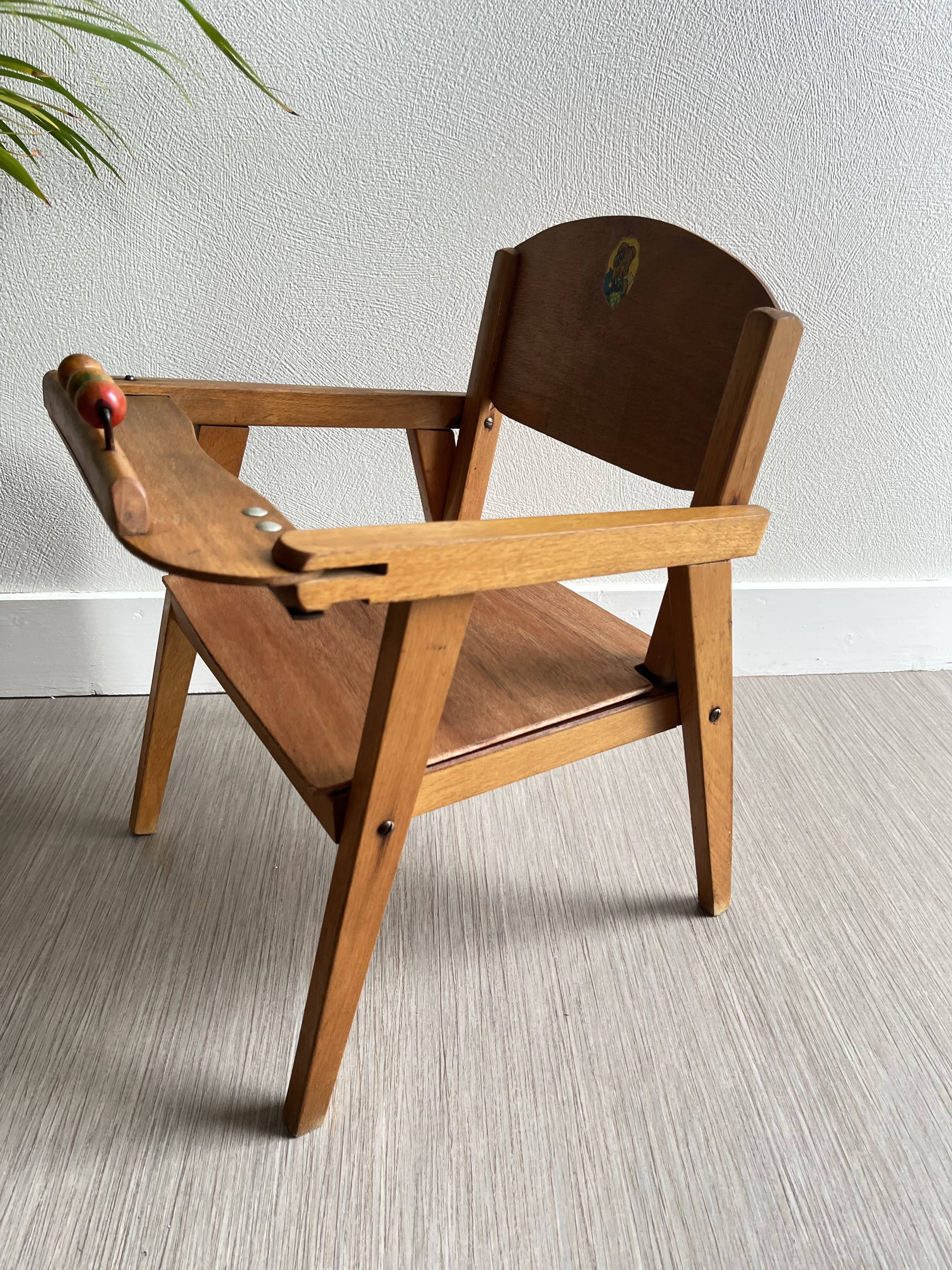 Vintage compass foot chair for children