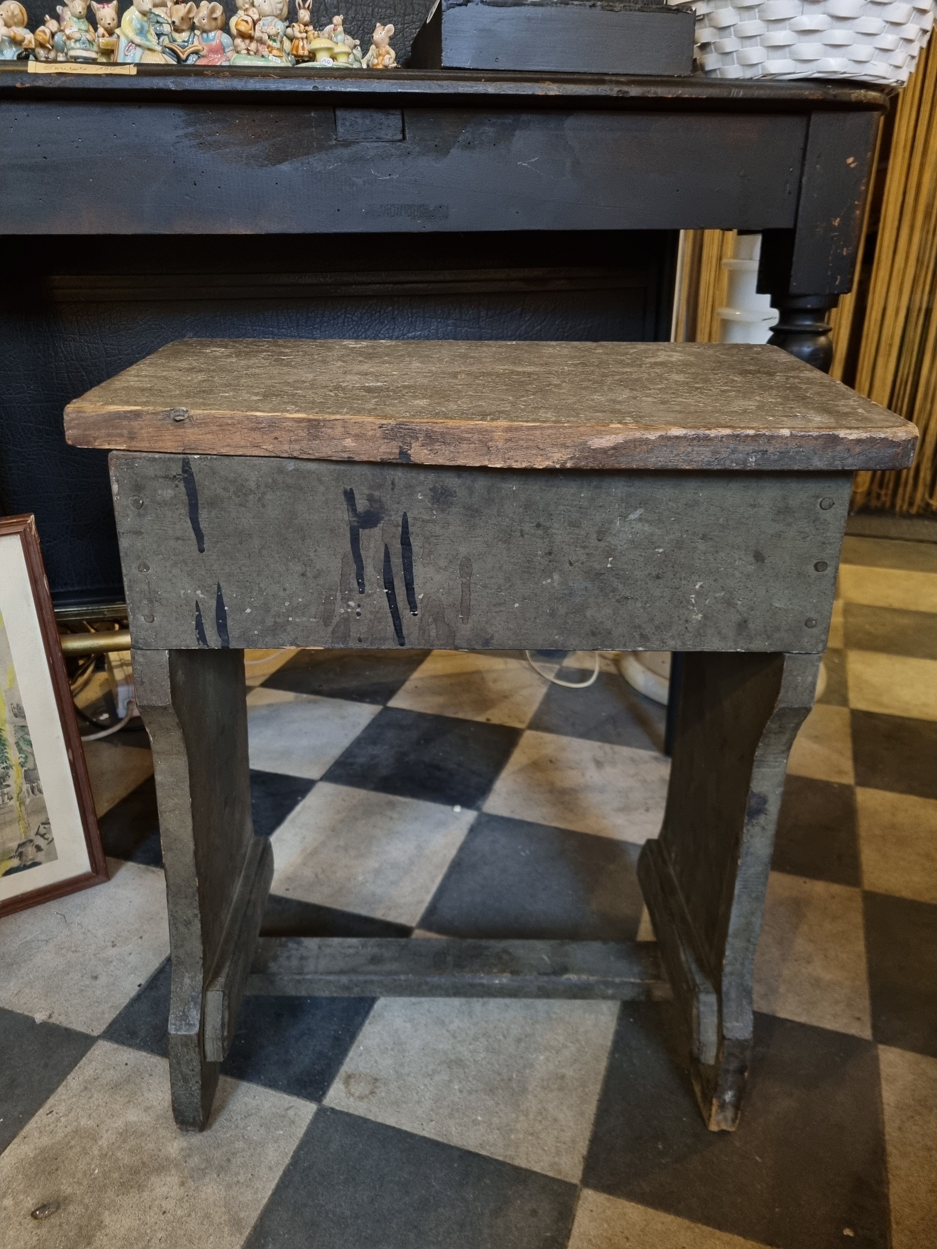Rustic wooden bedside table
