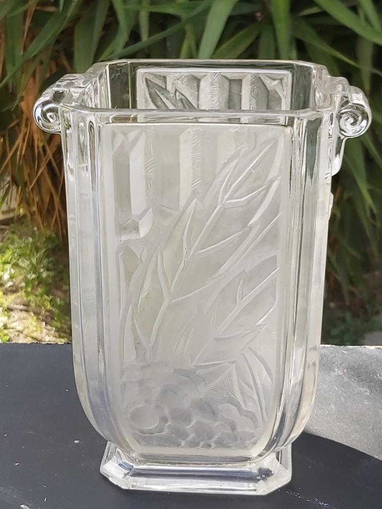 Glass Vase Art Deco Czechoslovakia Spip