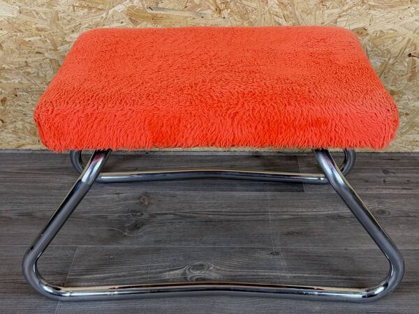 Repose-pieds ottoman avec échelle Orange Space Age 1960s 1970s