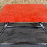 1960s 1970s Ottoman Footstool with Ladder Space Age Orange