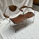Contemporary double bench in wood and metal by Francis Veillerot (2004)