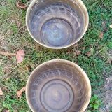 Pair of brass pot cover