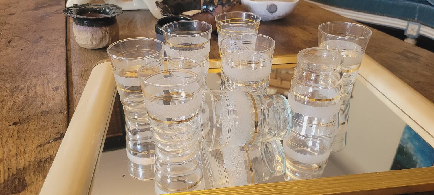 Set de 8 verres à eau 50's
