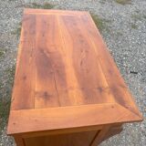 Restoration period walnut chest of drawers with a scroll handle