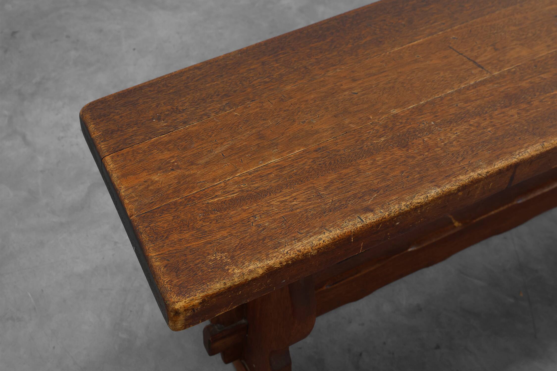 Rustic oak bench with nice patina, France ca. 1900