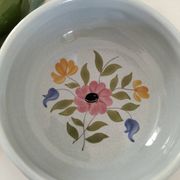 Duo of flowery caquelons