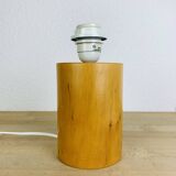Vintage wooden cylinder lamp by IMT Italy, 1980s