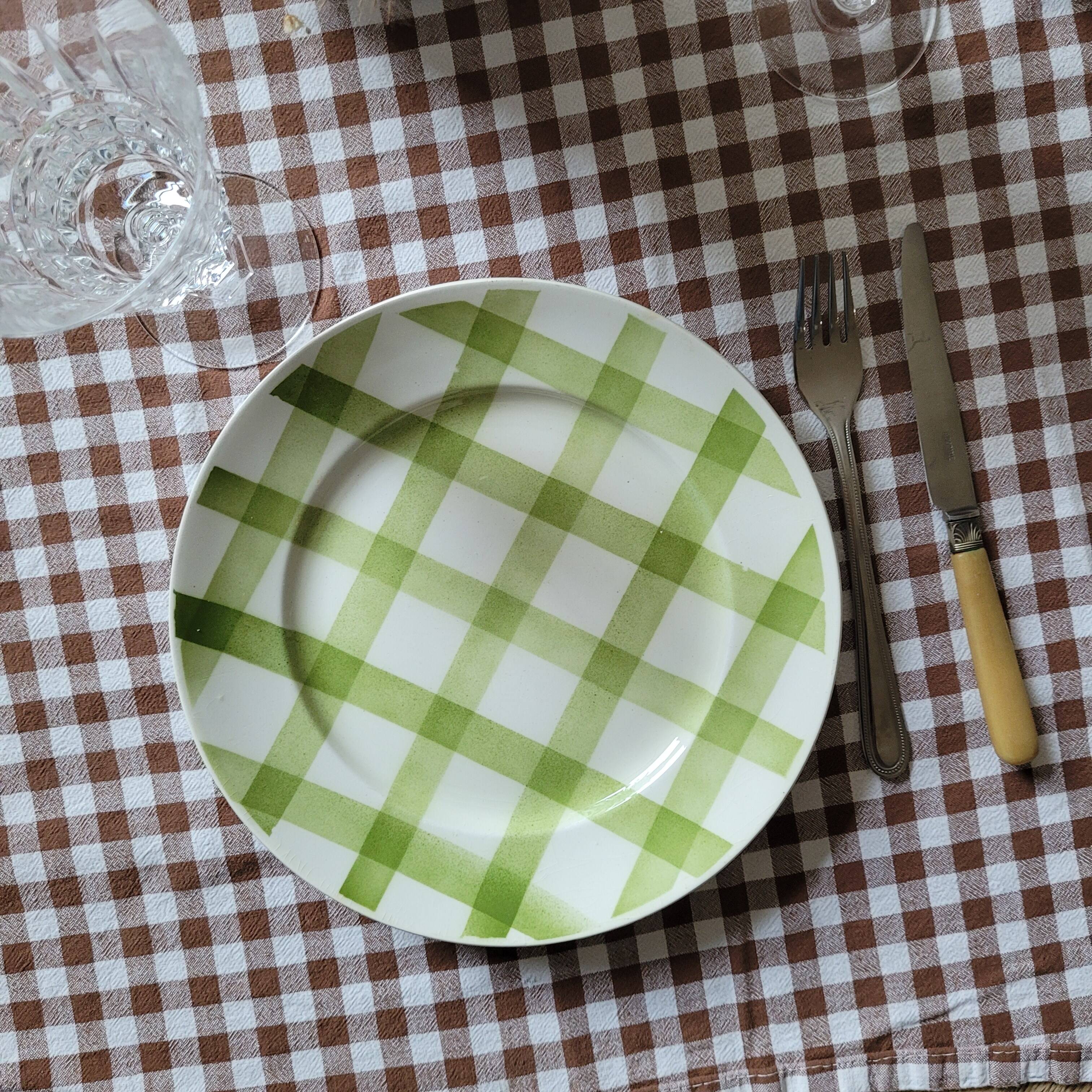 La Redoute x Selency set of 4 flat green plates