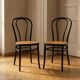 Pair of bentwood chairs, Vienna straw seat by Thonet for Herbatschek, 1960s Poland