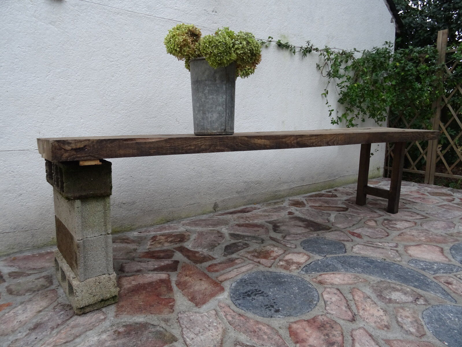 Ancient oak workbench 3 m 20