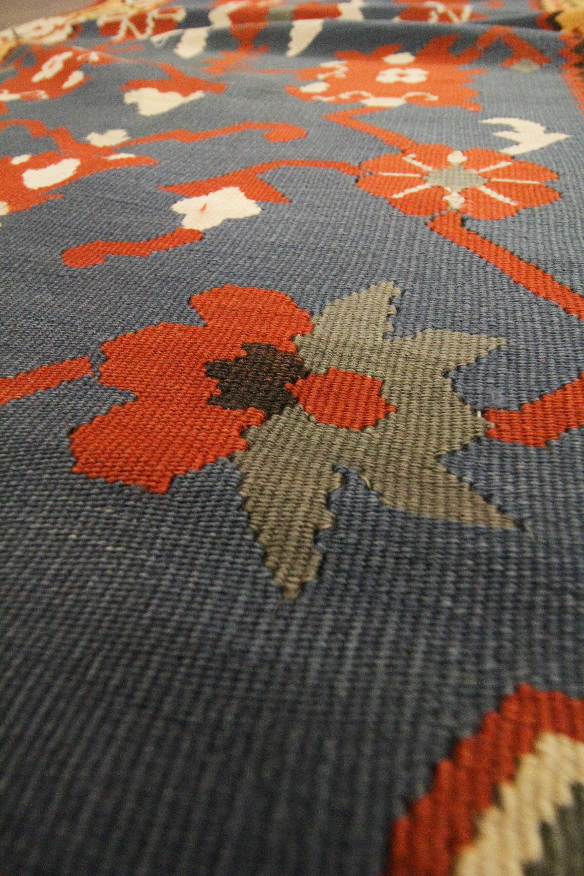 Balkan Kilim Runner Rug, Handmade Flatweave Carpet for Entryway 210 × 95 cm