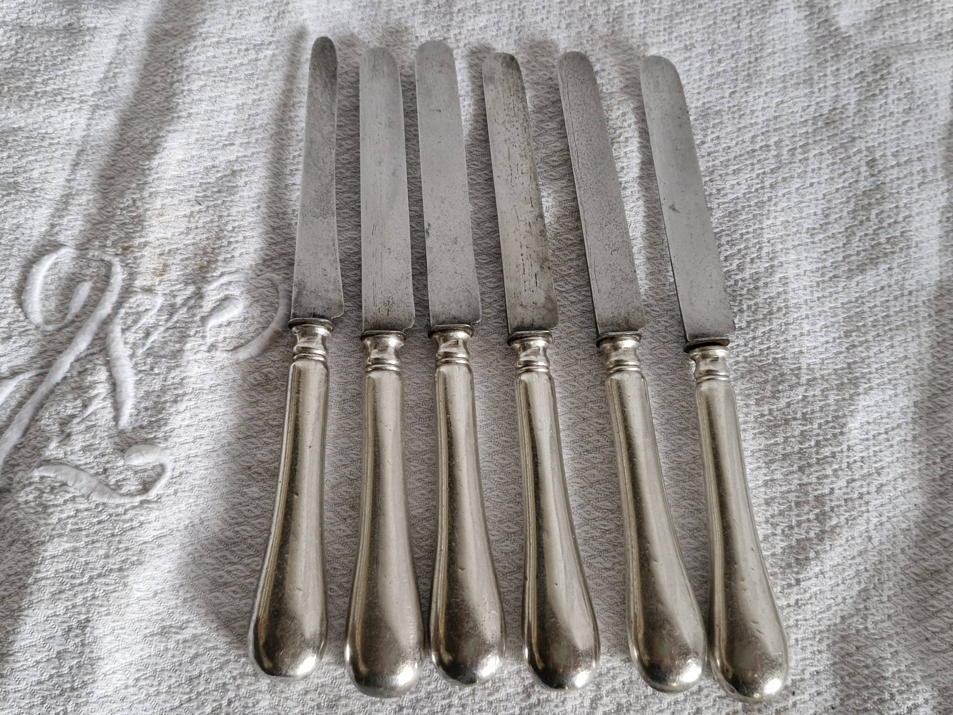 12 antique knives - Silversmith A Frenais Paris - 6 large & 6 small