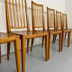 Lot de 6 chaises en hêtre massif vintage bois bicolore design annee 60