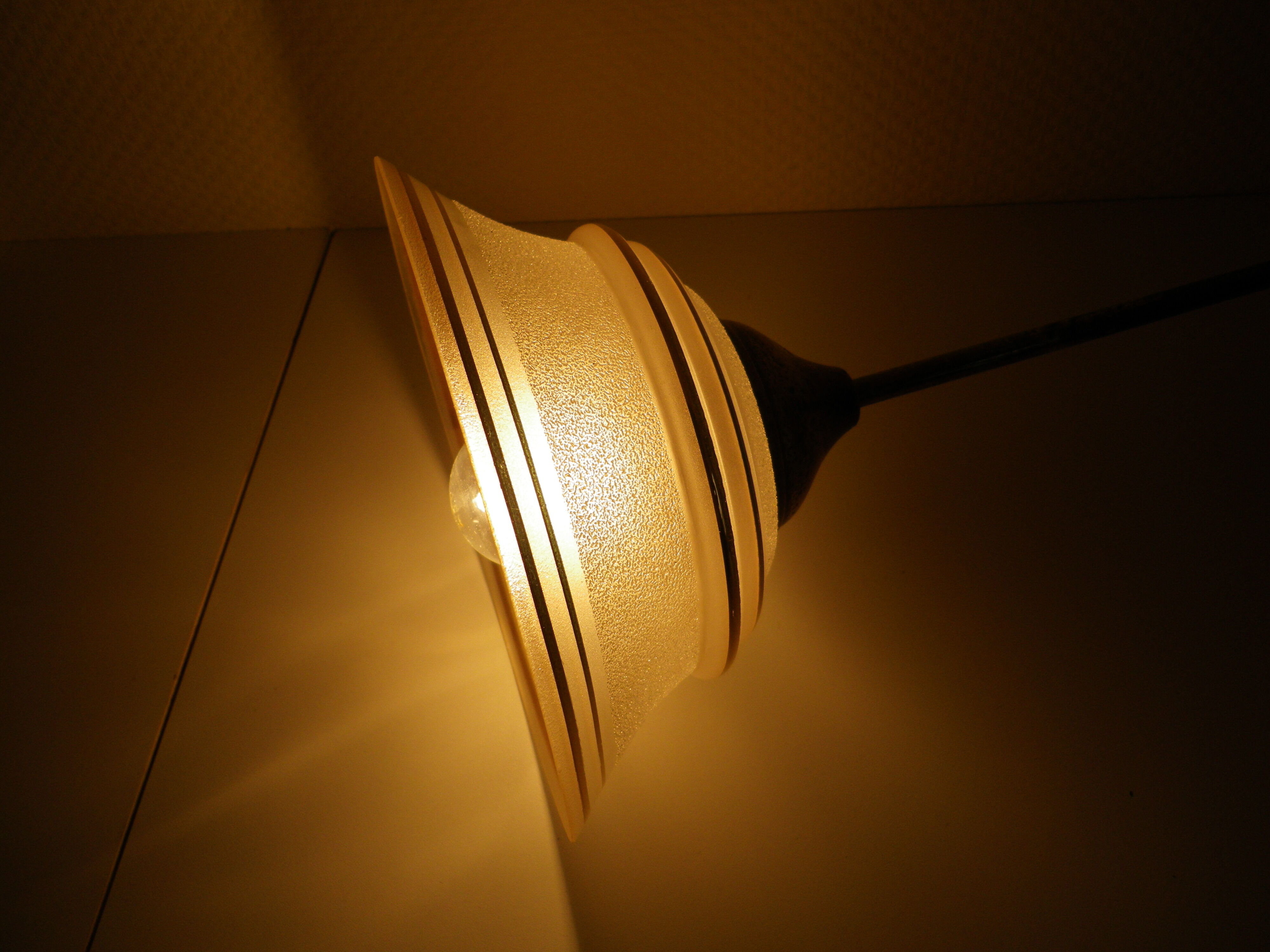 Suspension in brass and glass opaque Netherlands 1960s/1970s