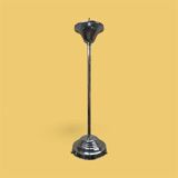 Chrome and transparent conical Art Deco pendant light from the 1930s.