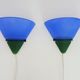 Pair of vintage Vandeheg Lotus blue and green wall sconces. 1980s