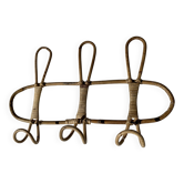 Portemanteau rotin vintage 1970