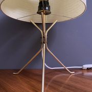 Brass lable lamp with round shade 1960s