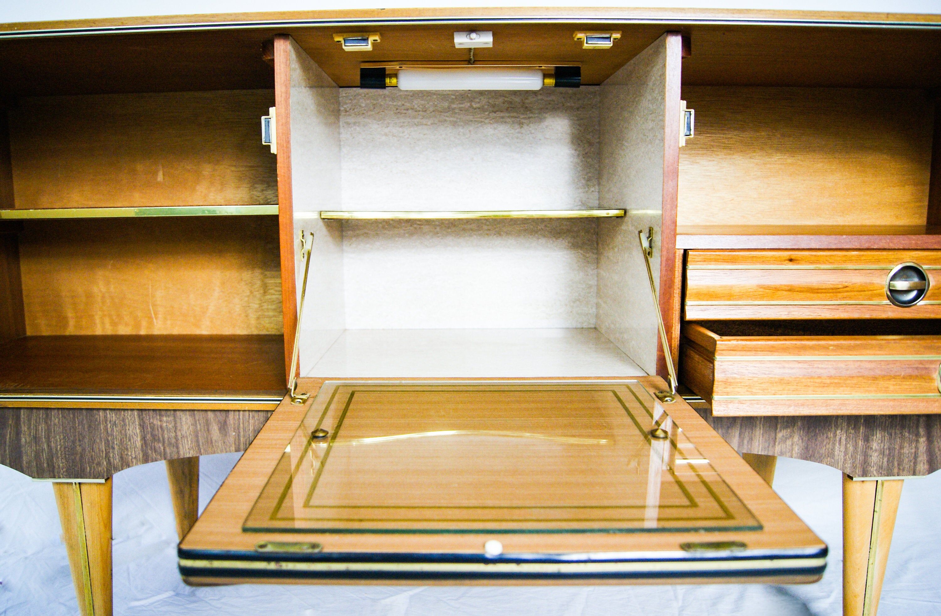 Stonehill illuminated cocktail cabinet sideboard, 1960s