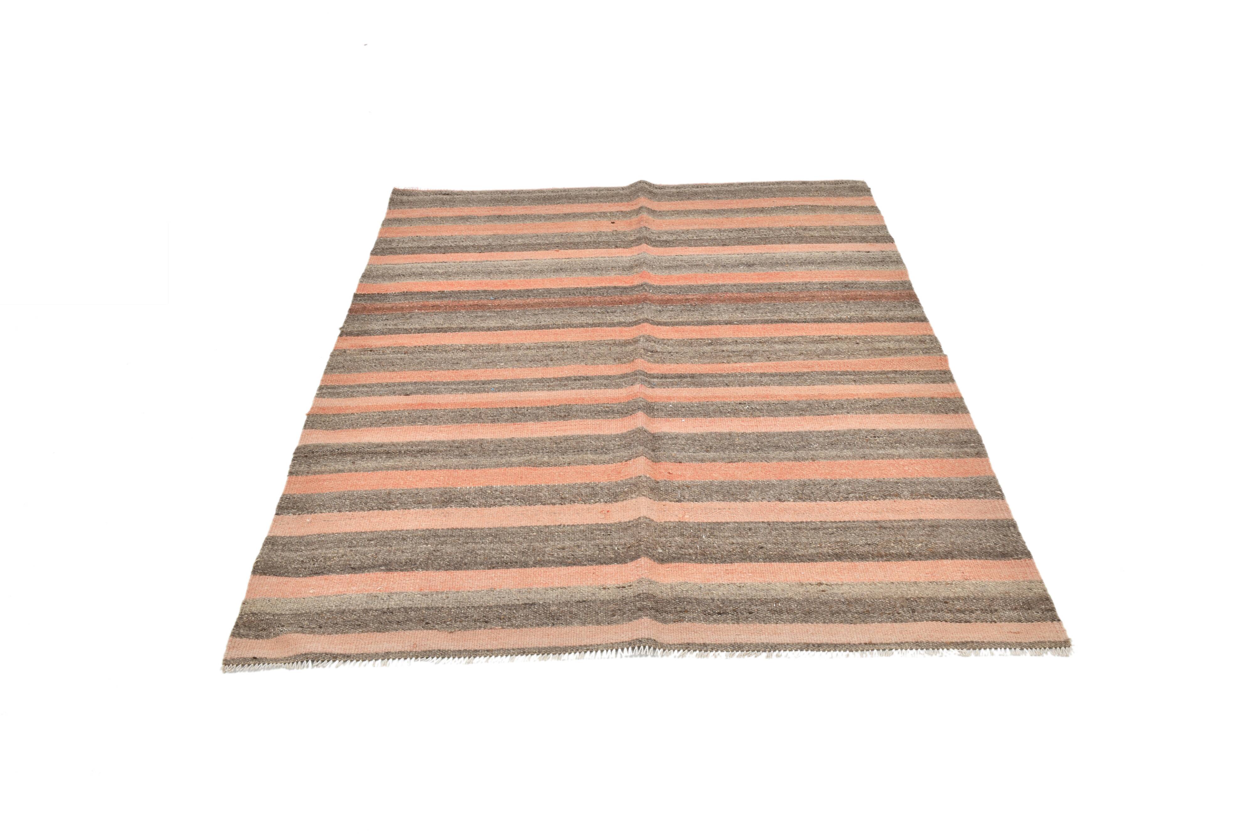 4x5 Red & Brown Small Size Kilim Rug, 134x164Cm