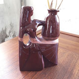 Ceramic pitcher vase polymorphic woman art deco