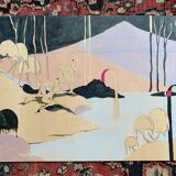 "raspberry pink arches and golden fishes"