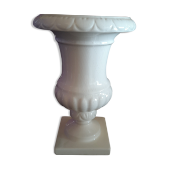 Medici cup vase in white earthenware Gien, 1960s