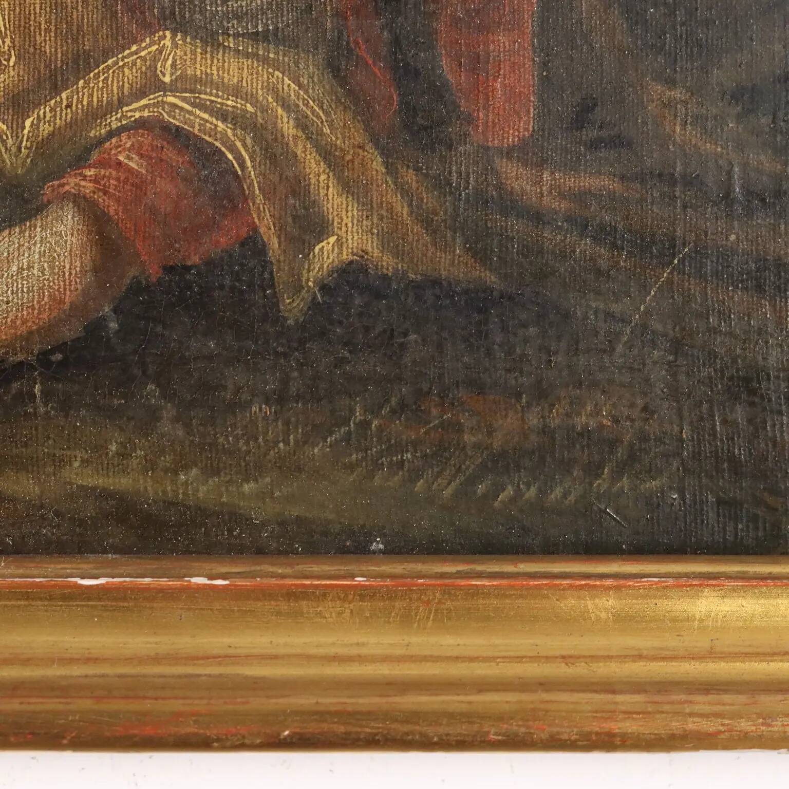Old oil painting on canvas, French school, 18th century