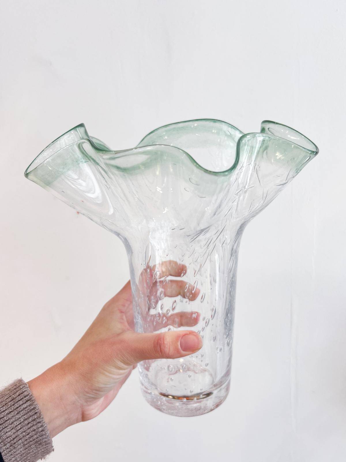 Draped blown glass vase