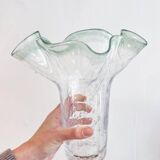 Draped blown glass vase