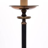 lampadaire français tripode vert et laiton années 1950